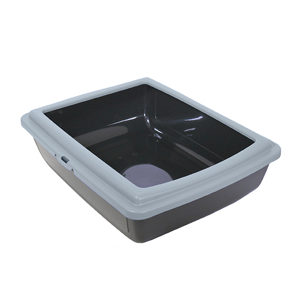 Eco Line Litter Tray W/Rim Ice Blue/Black