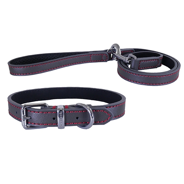 rosewood luxury leather dog collar