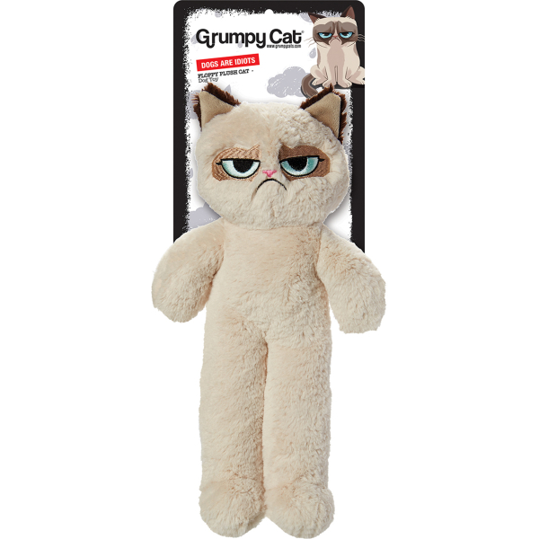 Grumpy Cat Floppy Plush Cat Dog Toy :: Rosewood Pet