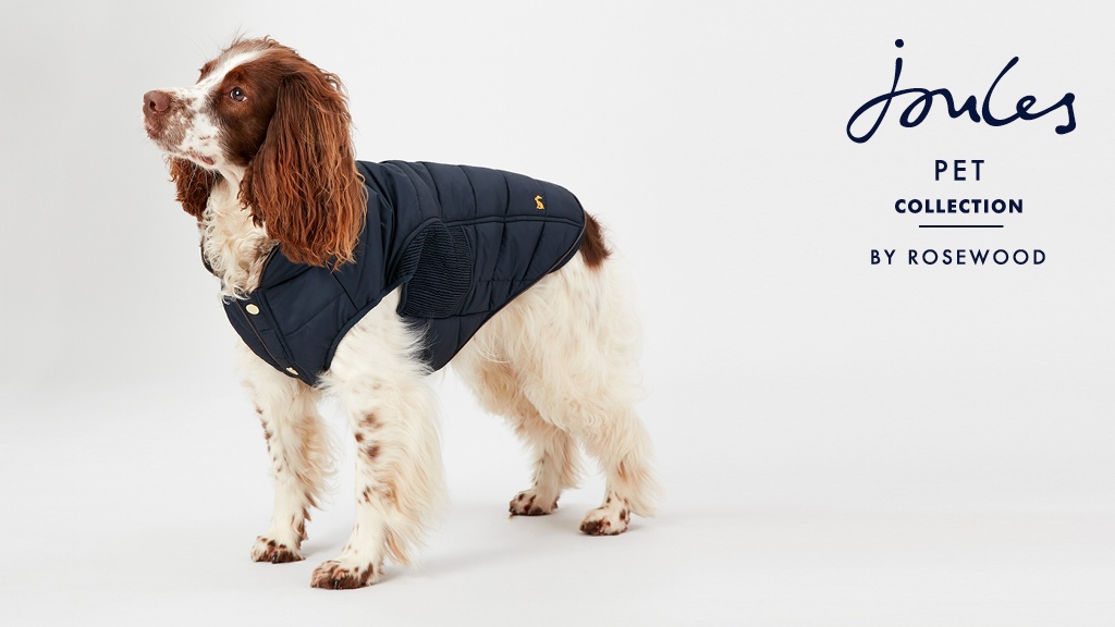 Joules navy quilted dog sales coat